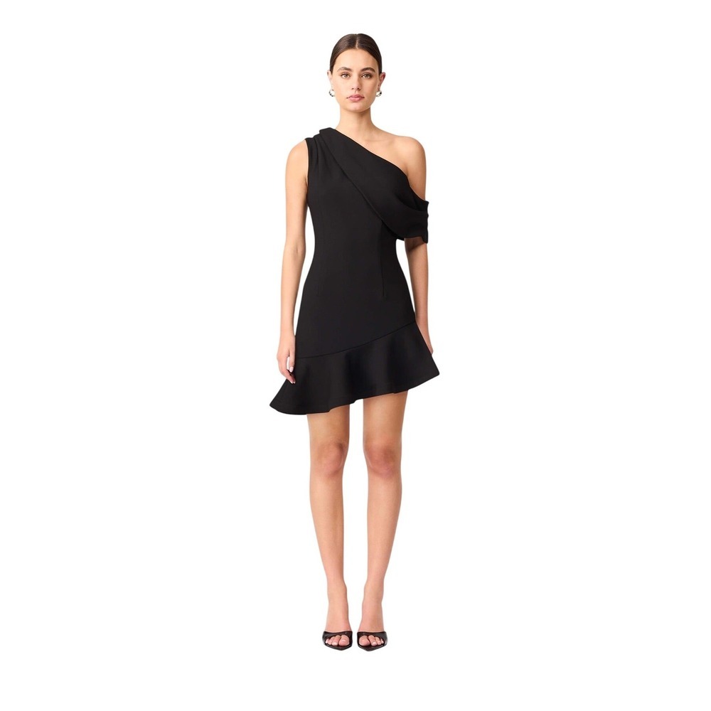 Elliatt Ava Asymmetrical Dress Black One Shoulder Mini Womens XS